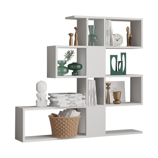 Raft asimetric modern 120x109x20cm alb