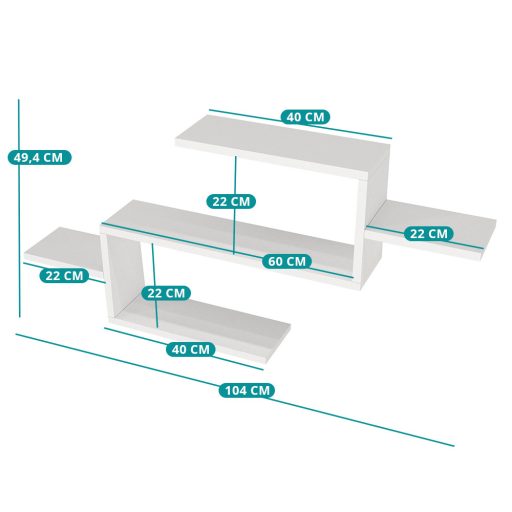 Raft suspendat 104x49.4x14.5cm Alb