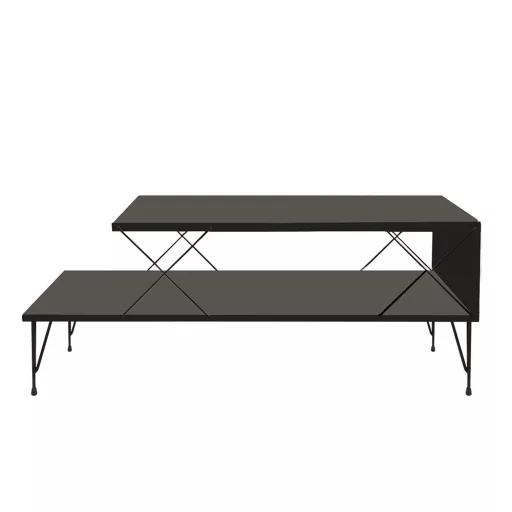 Masă de cafea cu picioare metalice 100x40x50cm, Antracit