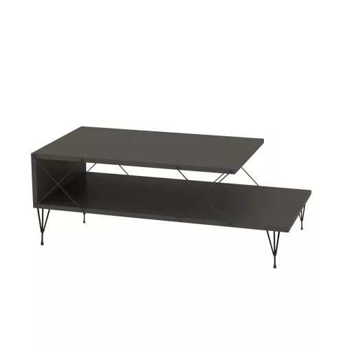 Masă de cafea cu picioare metalice 100x40x50cm, Antracit