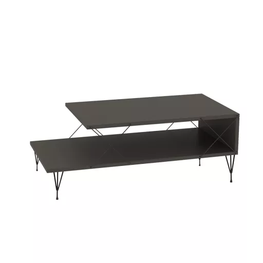 Masă de cafea cu picioare metalice 100x40x50cm, Antracit