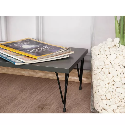 Masă de cafea cu picioare metalice 100x40x50cm, Antracit