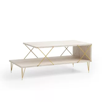 Masă de cafea cu picioare din metal 100x40x50cm, Aurie
