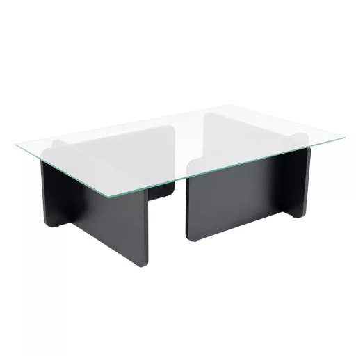 Masă de cafea cu blat din sticlă securizată 105x30x65cm, Neagră
