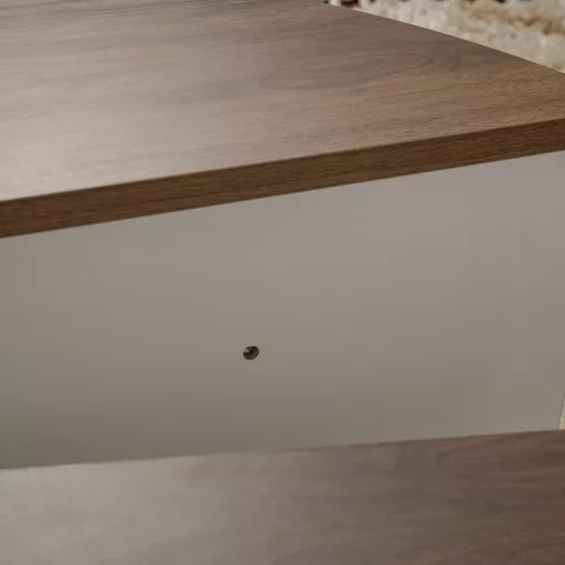 Masă de Cafea Rotundă 90x30x60cm, Alb-Nuc