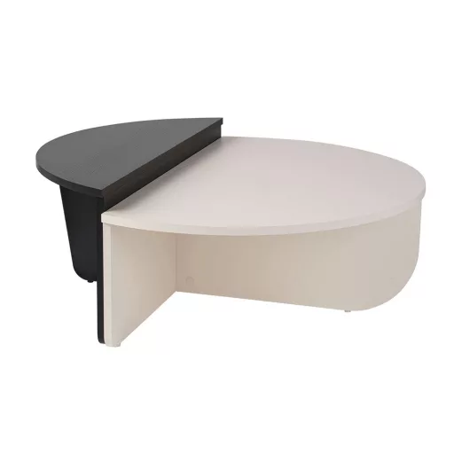 Masă de cafea rotundă 90x30x60cm, Negru-Alb