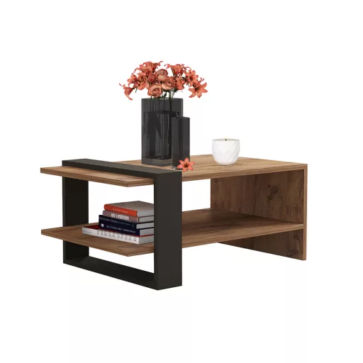 Masa de cafe 80x35x55cm, Stejar-Antracit