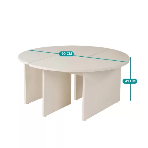 Masă de Cafea Rotundă 90x41cm, Alb
