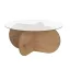 Masă de cafea rotundă cu blat din sticlă securizată 75x35x75cm, Stejar