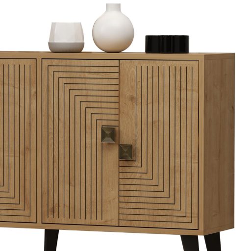 Dulap de depozitare 120x80x30cm Stejar-Auriu