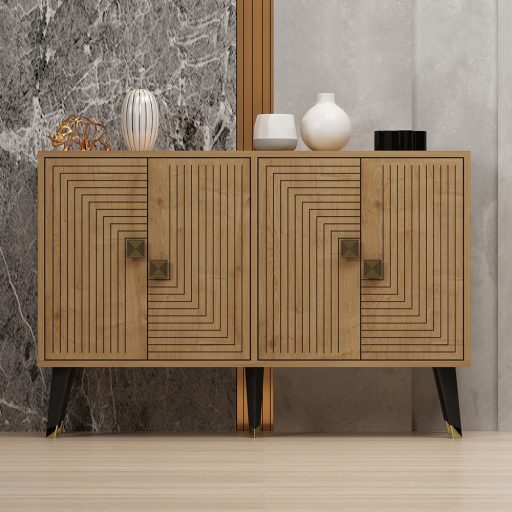 Dulap de depozitare 120x80x30cm Stejar-Auriu