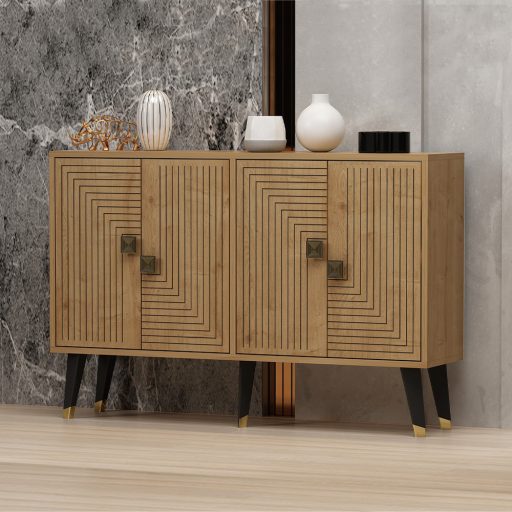 Dulap de depozitare 120x80x30cm Stejar-Auriu