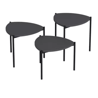 Set de mese de cafea 3 piese, antracit