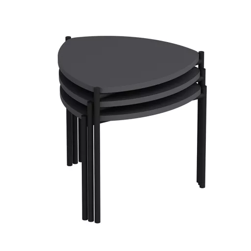 Set de mese de cafea 3 piese, antracit