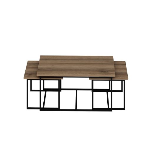 Set de mese de cafea 3 piese, nuc