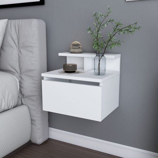 Noptieră Montată pe Perete 39.8x31.9x35cm, Alb