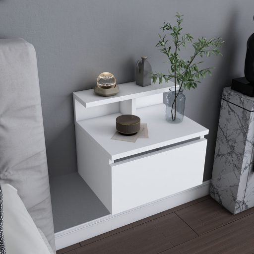 Noptieră Montată pe Perete 39.8x31.9x35cm, Alb