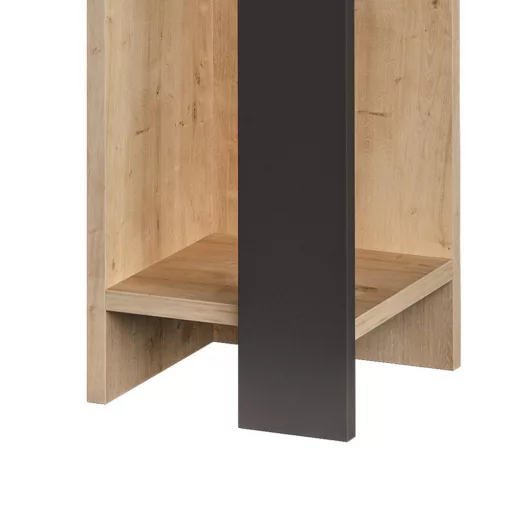 Noptiera Stângă 60x25x27cm Antracit-Stejar