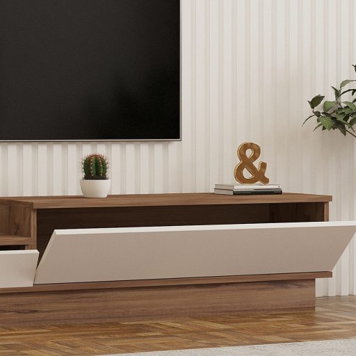 Suport TV 160x35x35cm, Alb-Pin