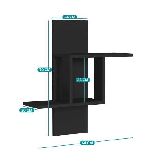 Raft suspendat 70x64x20cm, Antracit