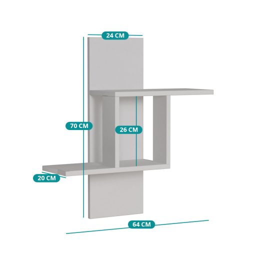 Raft de Perete 70x64x20cm, Alb
