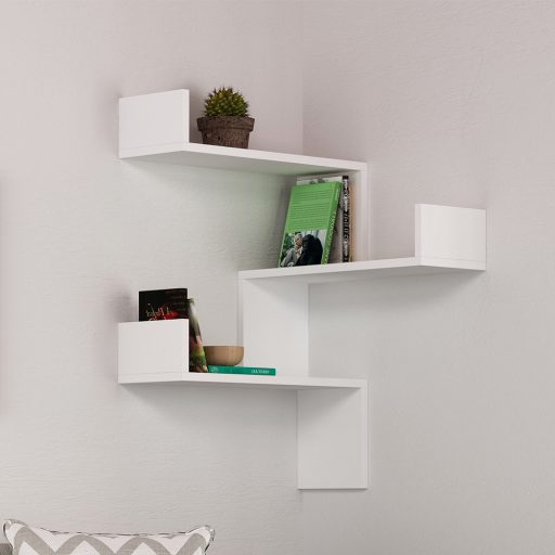 Raft de colț 60x90x60cm, Alb