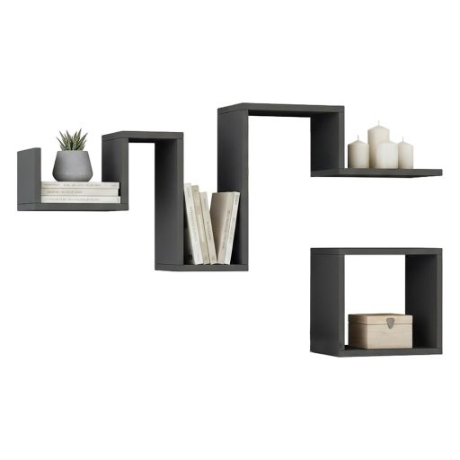 Set de rafturi de perete, 2 piese, antracit