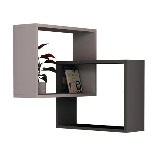 Set de rafturi de perete, 2 piese, mocha deschis-antracit