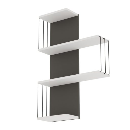 Raft suspendat 96x64x19cm, Alb-Antracit