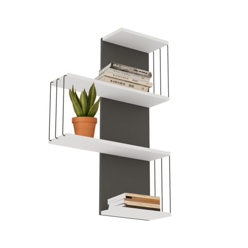 Raft suspendat 96x64x19cm, Alb-Antracit