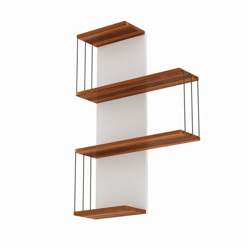 Raft de Perete 96x64x19cm, Pin-Alb