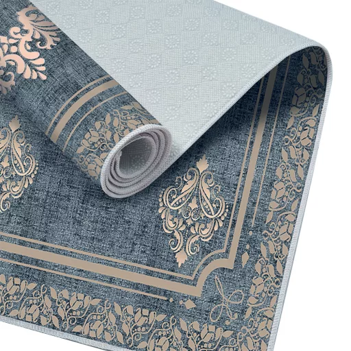 set de covoare pentru baie, 2 piese, albastru