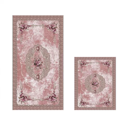 set de covoare pentru baie, 2 piese, pudră