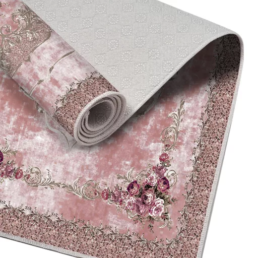 set de covoare pentru baie, 2 piese, pudră