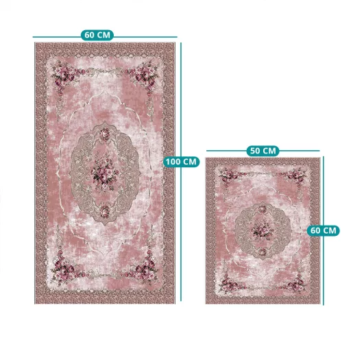 set de covoare pentru baie, 2 piese, pudră