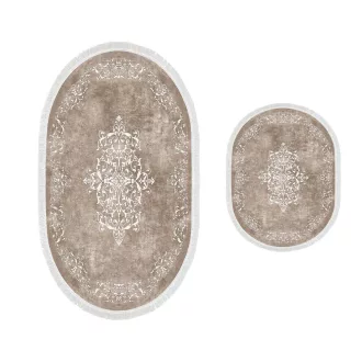 set de covoare pentru baie, 2 piese, bej