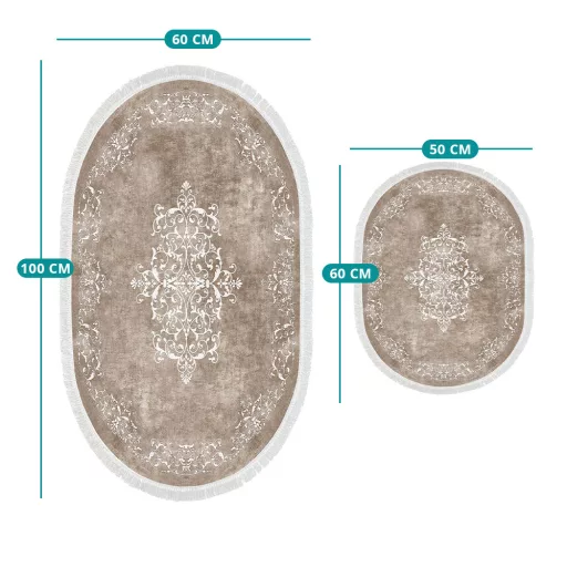 set de covoare pentru baie, 2 piese, bej