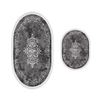 set de covoare de baie din 2 piese, gri