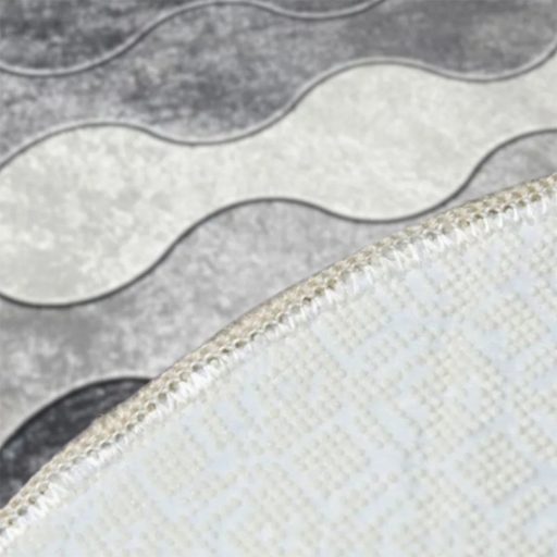 Set de covorașe pentru baie cu model de pietriș, gri