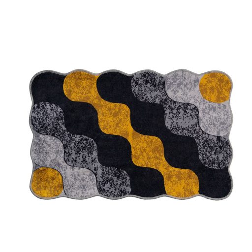 Set de covorașe pentru baie cu model de pietriș, gri-galben