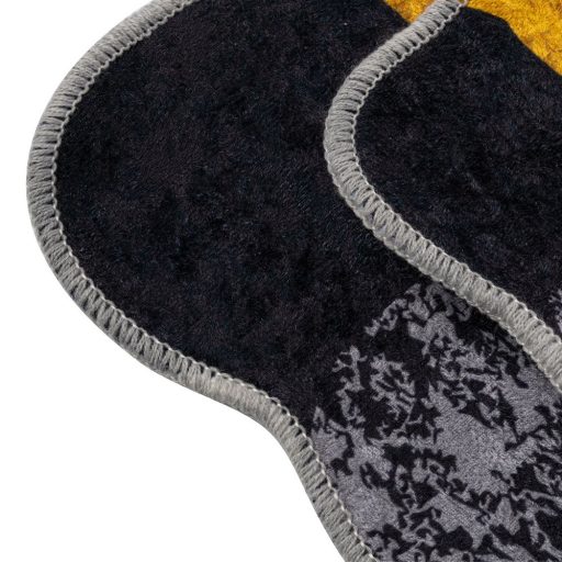 Set de covorașe pentru baie cu model de pietriș, gri-galben