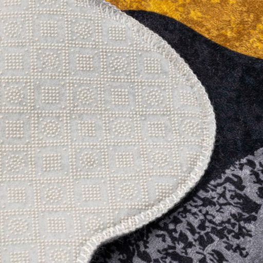 Set de covorașe pentru baie cu model de pietriș, gri-galben