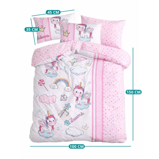 Set de lenjerie pentru copii 100x150cm, Unicorn