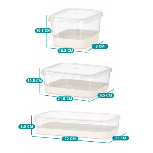 Set de depozitare pentru alimente, 14 piese, gri