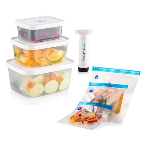 Set de recipiente de stocare vidate cu 6 piese și pompă