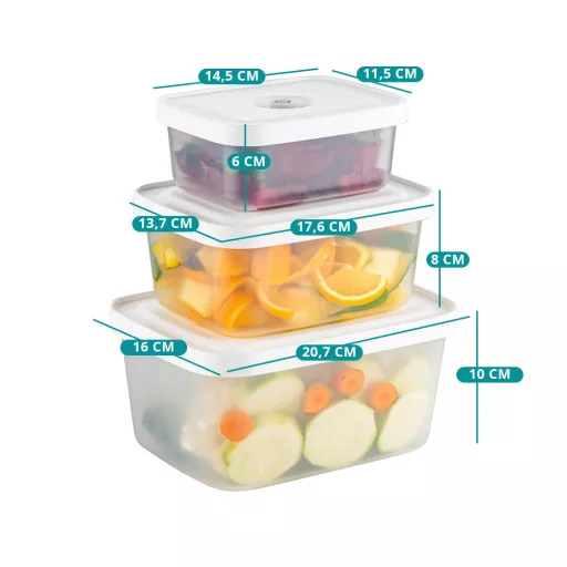 Set de recipiente de stocare vidate cu 6 piese și pompă