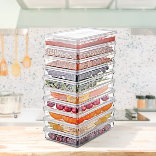 Set de depozitare din plastic, 10 piese