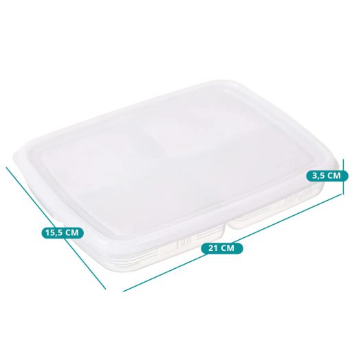 Set de cutii de depozitare pentru alimente cu 4 compartimente, 12 bucăți