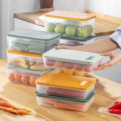 Set de cutii de depozitare alimentară ventilate, 9 piese