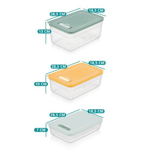 Set de cutii de depozitare alimentară ventilate, 9 piese